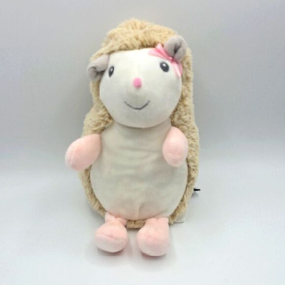 Blankets and Beyond Hedghog Rattle Lovey Plush Stuffed Toy Pink Bow - Picture 16 of 17